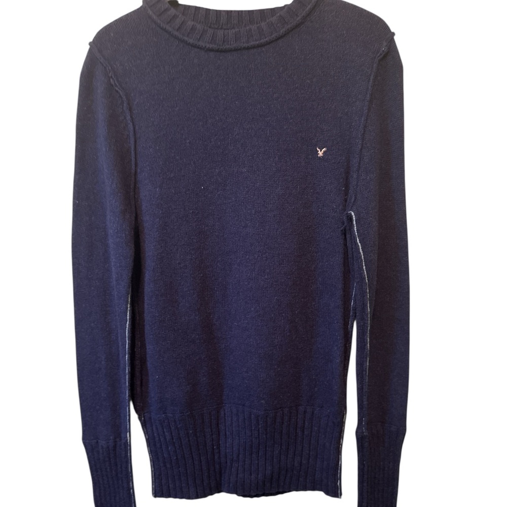 American Eagle Outfitters Sweater Womens Sz M Blue Crewneck Cozy Lightweight